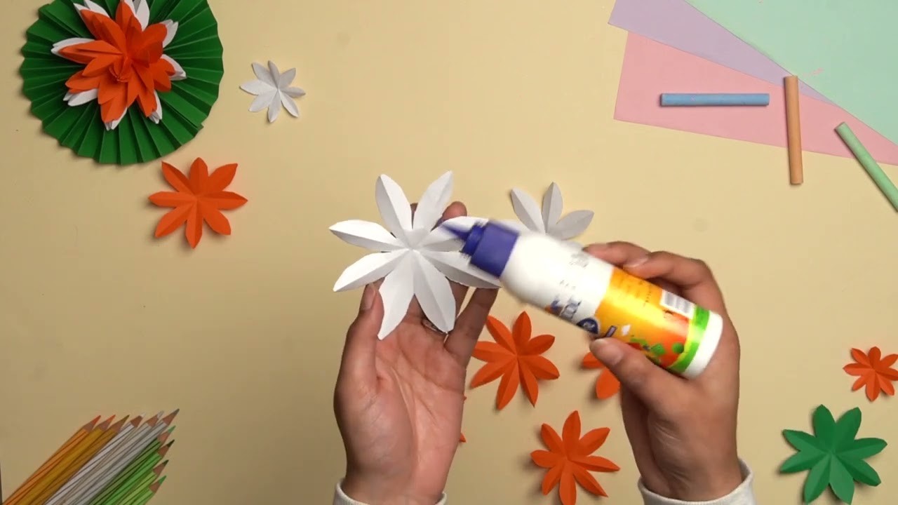 3D Tricolour Lotus for Republic Day | DIY | J&C Craft Corner | Craft Ideas