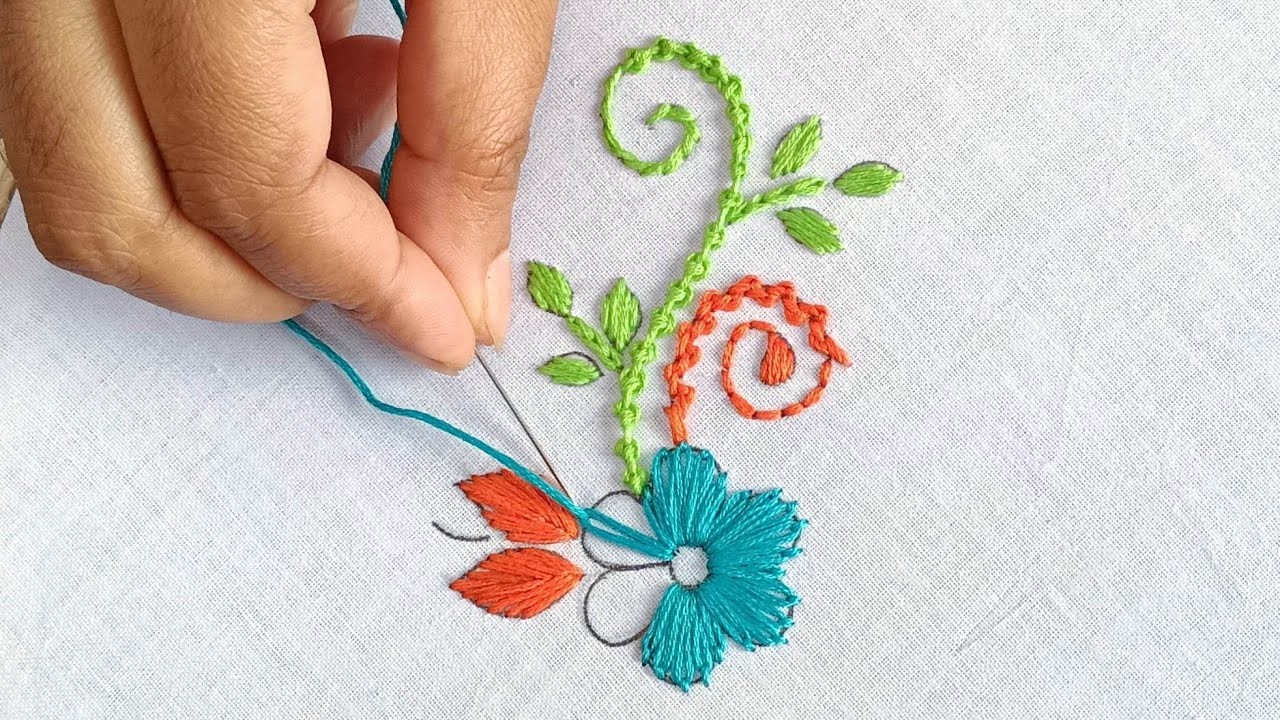 All over Design !!! Hand Embroidery All over Design for Dress Kurti. Kameez. Saree. Dupatta