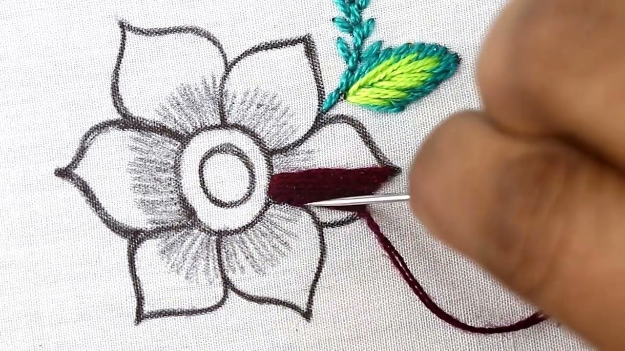 Amazing easy Flower Stitch Needle Point Art Embroidery for Table cloth and cushion cover designs
