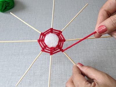 Amazing Hand Embroidery Flower design idea . Easy Hand making Latkan Flower design trick