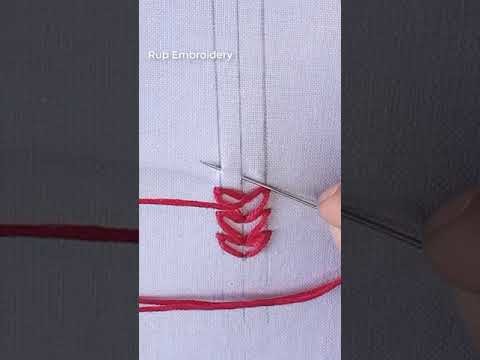 Basic single stitch love design borderline hand embroidery tutorial for beginners,needle point