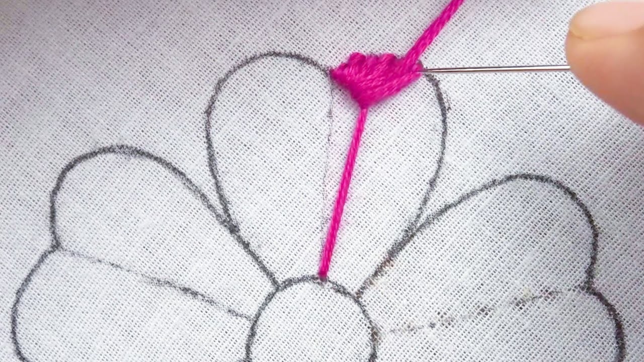 Beautiful Flower  Hand Embroidery Tutorial Easy Flower Embroidery Design for Beginner