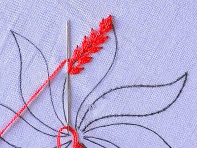 Beautiful flower hand embroidery tutorial.Needle point.Bordado fentacia, basic lazy daisy stitch