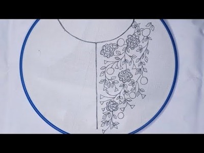 Beautiful hand embroidery neck design stitches | Neckline Embroidery design - Easy hand embroidery