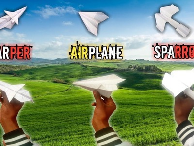 Best 3 flying plane helicopter , paper airplane flying, how to make 3 notebook plane , origami paper