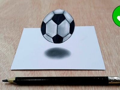 ???? Dibujos Faciles en 3D - Como Dibujar un Balon de Futbol 3D -  How to Draw a 3D Soccer Ball Easy