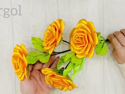 DIYTeaching how to make the most beautiful branch flowers with satin ribbon#Flower #satin ribbon