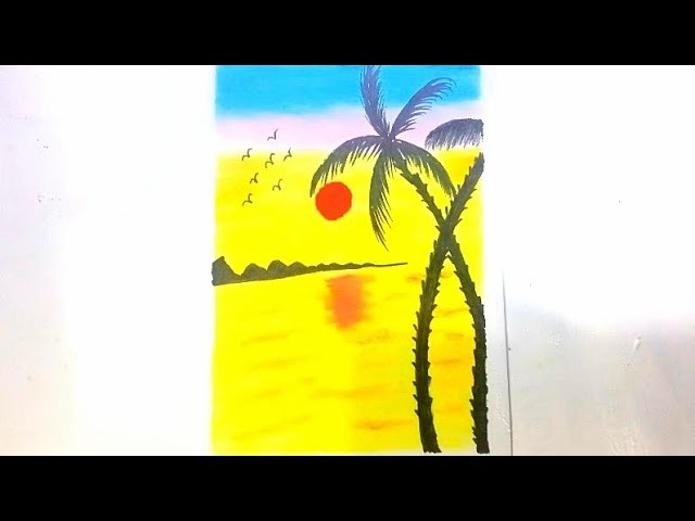Easy drawing।। How to draw a scenery।।Step by step