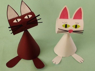 Easy paper craft cat DIY@rajuartstudio