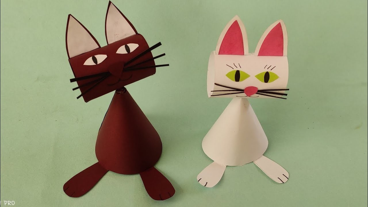 Easy paper craft cat DIY@rajuartstudio