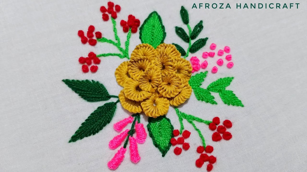 ????️Flower Making Tricks Using Needle & cotton buds, Hand Embroidery tutorial For Beginners