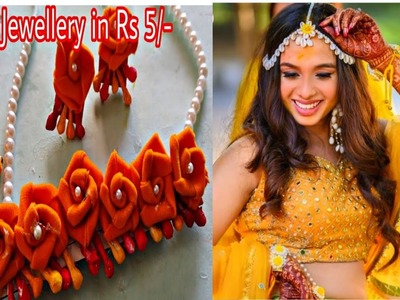 Flowers Jewellery design for Haldi.How to Make Flower Jewellery for Haldi | DIY Wedding Jewelleryset