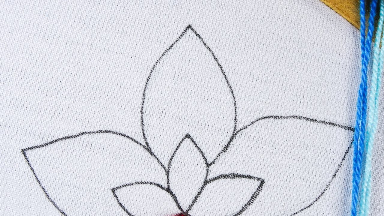 Hand embroidery beautiful dual shade colorful flower design with easy tutorial for beginners