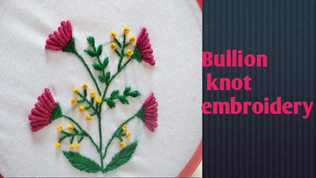 Hand embroidery!! Bullion knot flower stich!! Brazilian embroidery