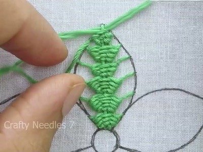 Hand Embroidery Exclusive Leaf Pattern Single Flower Embroidery Tutorial