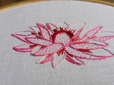 Hand Embroidery: Lotus flower stitches #handembroidery