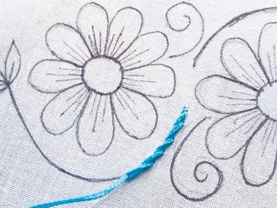 Hand embroidery New elegant floral design for your dream dress with easy following stitch tutorial