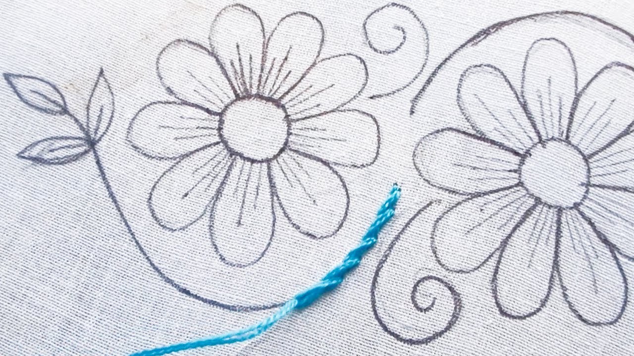 Hand embroidery New elegant floral design for your dream dress with easy following stitch tutorial
