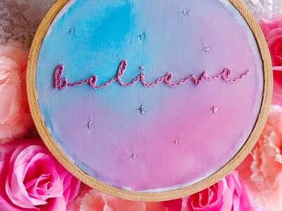 Hand Embroidery Tutorial || Lettering Embroidery using chain stitch