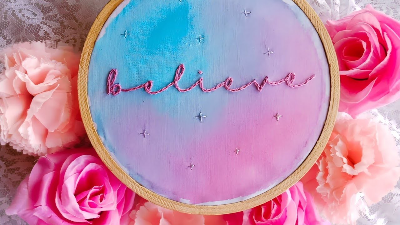 Hand Embroidery Tutorial || Lettering Embroidery using chain stitch