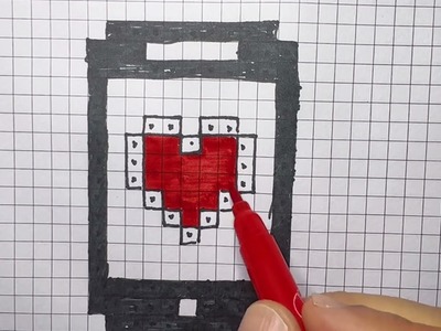 Handmade Pixel Art - How To Draw iPhone  #pixelart #apple