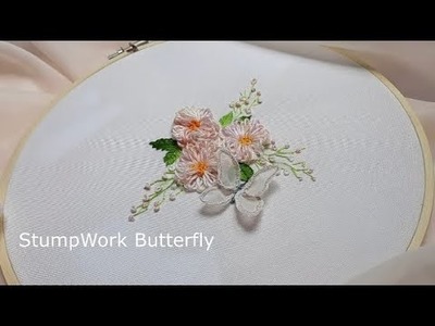 How This Extraordinary Butterfly Emerges Through Stump Work || Hand Embroidery || Subscribe for more