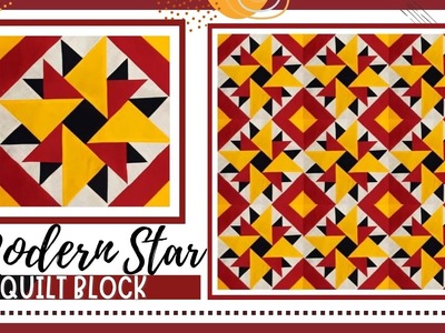 How To Make Modern Star Quilt Block | Cushion Cover Design | Faliya ki Design | #patchwork