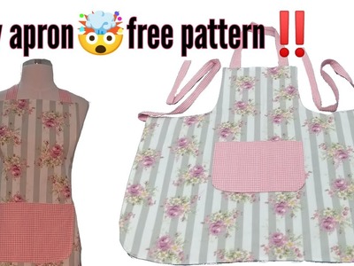 How to sew Apron free pattern step by step for beginners