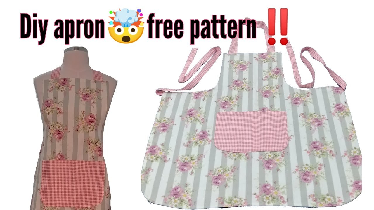 How to sew Apron free pattern step by step for beginners