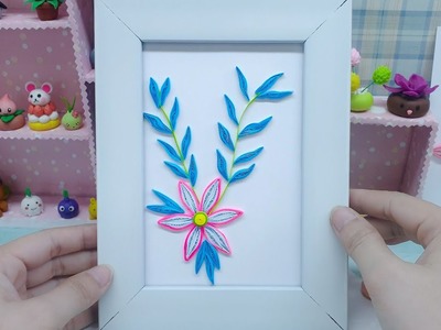 Make quilling with flower picture frames by hobby | DIY quilling paper