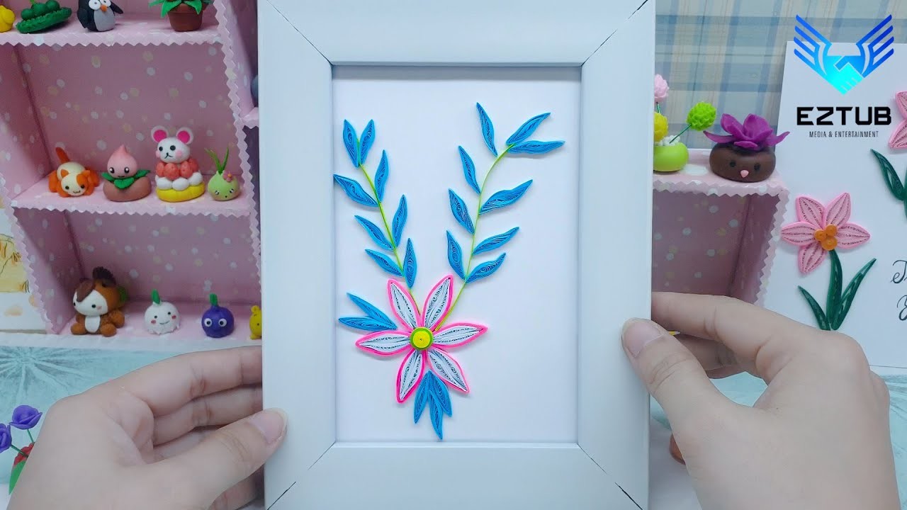 Make quilling with flower picture frames by hobby | DIY quilling paper