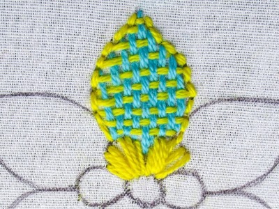 New Hand embroidery Super easy Back & Needle weaving stitch combine amazing flower design