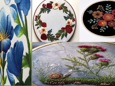 New trandy hand embroidery designs. flowers hand embroidery designs. beautiful hand embroidery