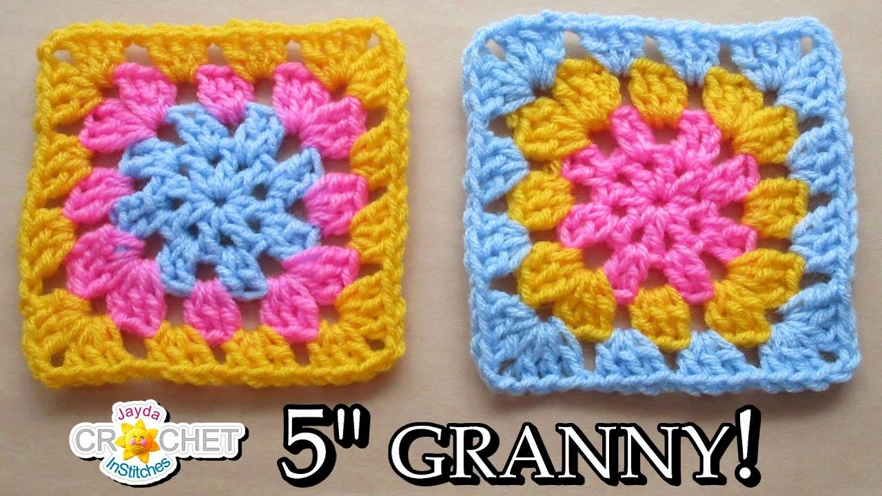 ONLY 18 YARDS ?????! 5" Circle Centre Granny Square - Stash Buster Crochet Pattern & Tutorial