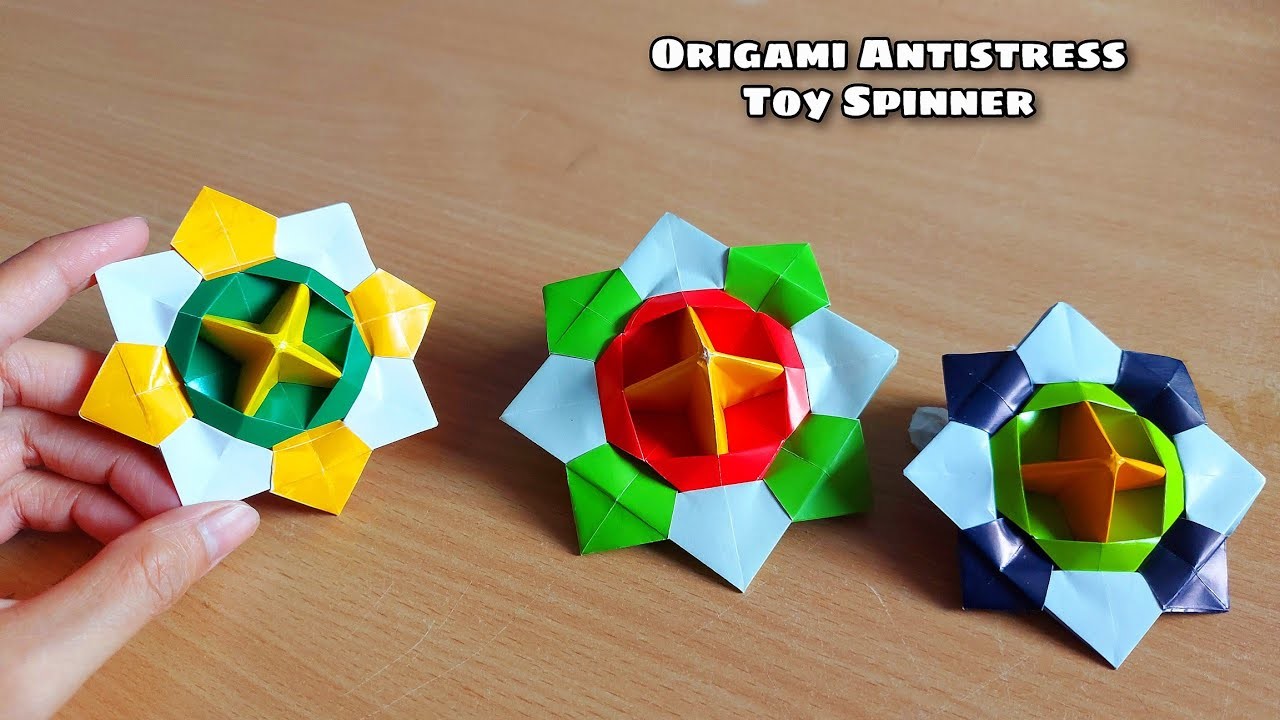 Origami Antistress Toy Spinner|Paper Spinner Top#diy #origami #howtomake #diytutorial #papercrafts