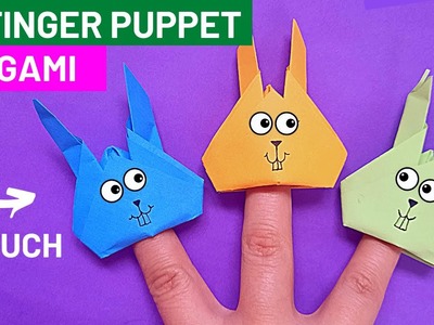 Origami bunny:How to make origami bunny puppet, origami rabbit finger puppet,diy bunny finger puppet