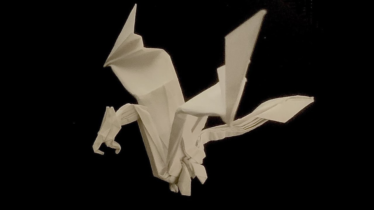 Origami dragon in flight (really fast fold)