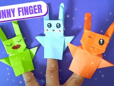 Origami: How to make origami bunny puppet, origami rabbit finger puppet, diy bunny finger puppet