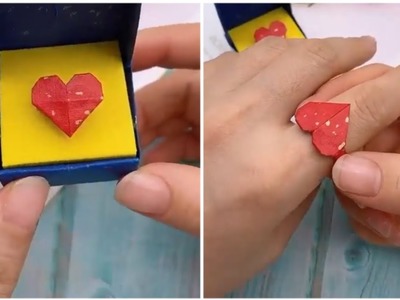 ORIGAMI PAPER RING | Paper Ring Box | Abiha's Craft