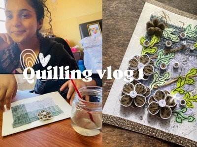 Quilling art vlog | water colors + shabby chick techniques | aesthetic video | Srilankan stationery