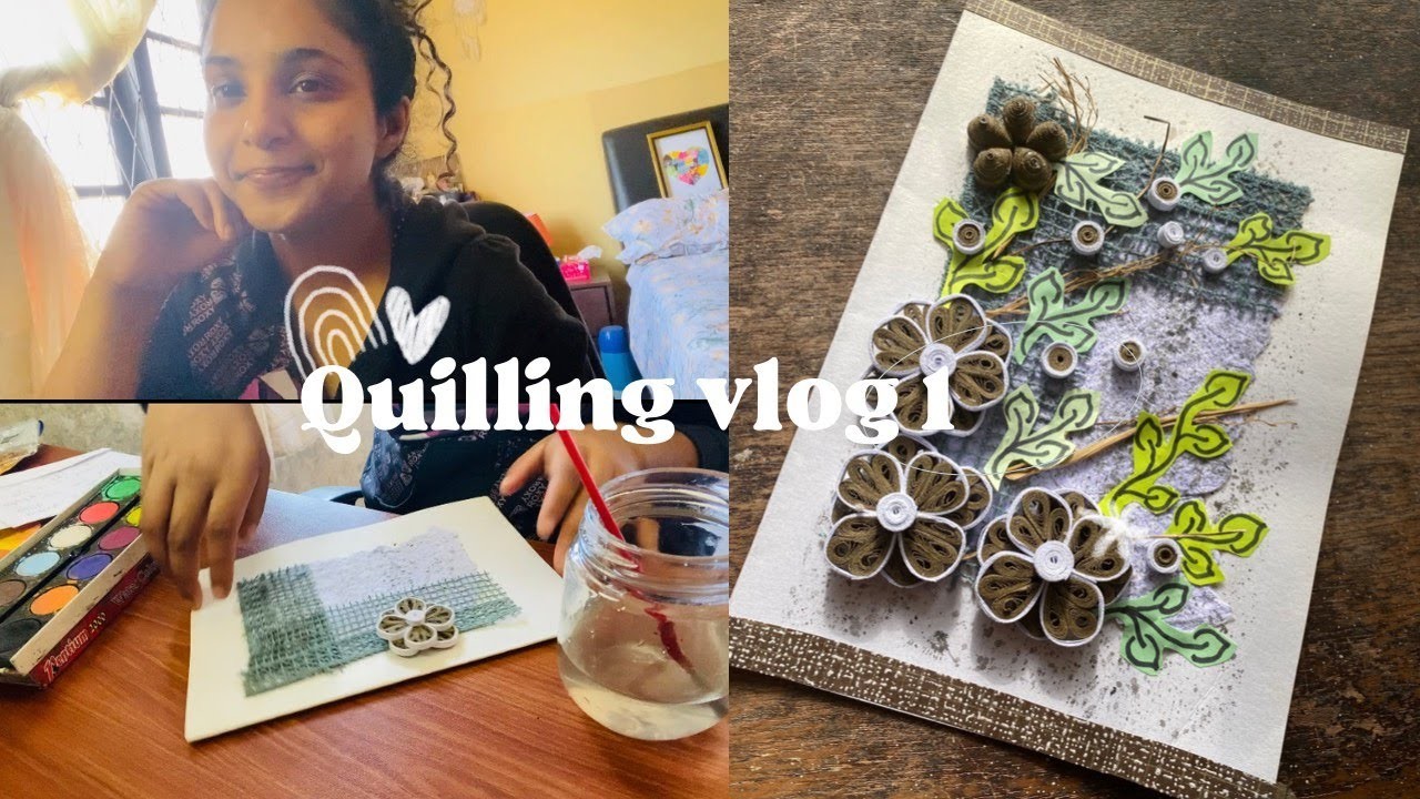 Quilling art vlog | water colors + shabby chick techniques | aesthetic video | Srilankan stationery