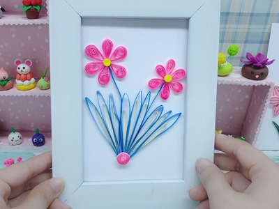 Quilling Pink Six Petal Flower Tutorial | Crafts Simple Quilling Paper  Decorate Your Study Table