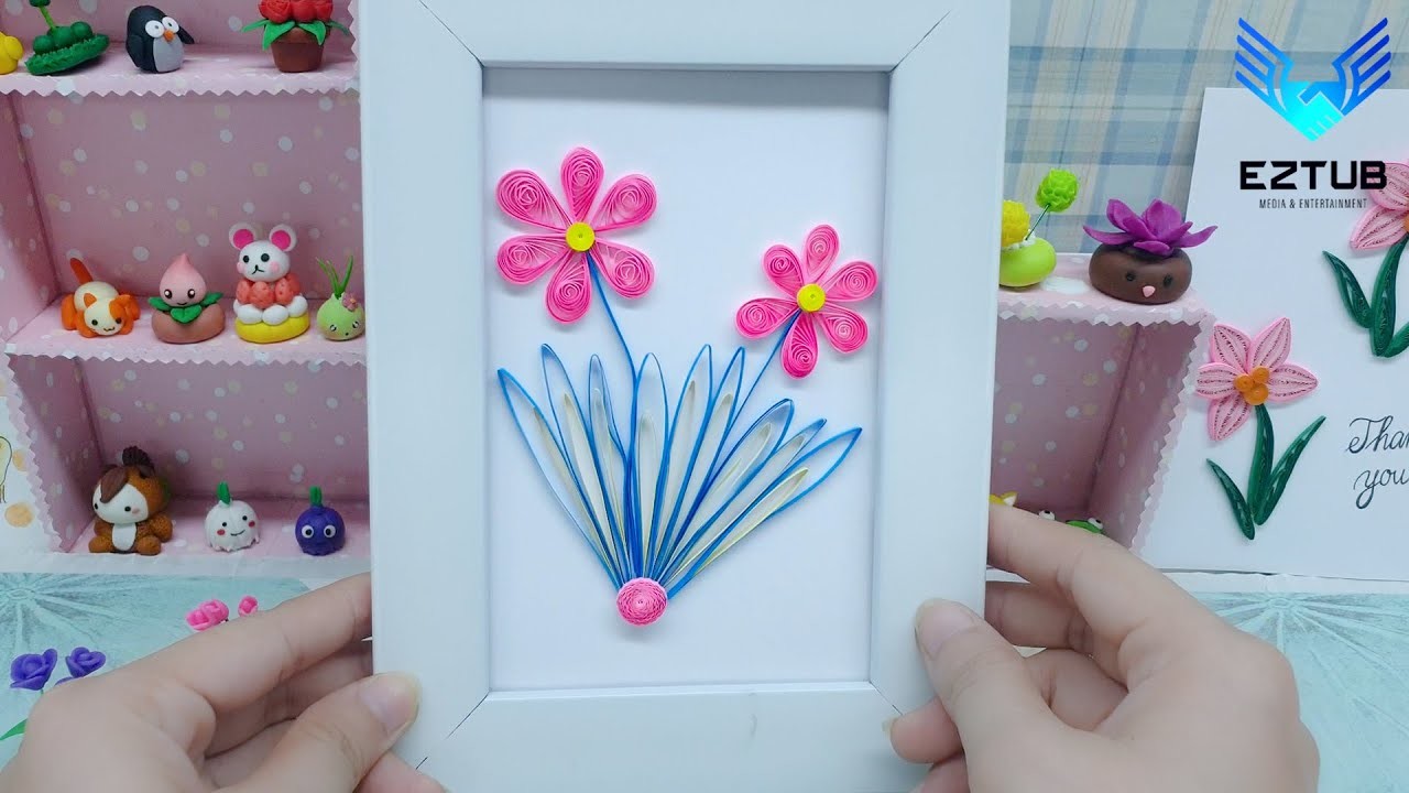 Quilling Pink Six Petal Flower Tutorial | Crafts Simple Quilling Paper  Decorate Your Study Table