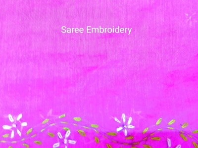 Simple Hand Embroidery design in normal needle for saree.