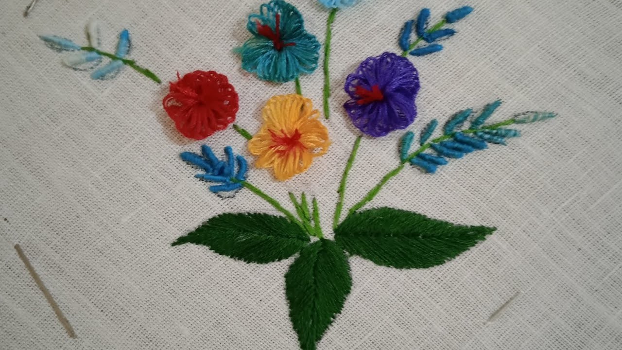 ????????simply and normal flowers embroidery designs|daily hand embroidery#handcrafts#designing