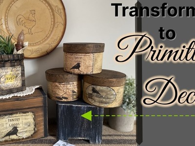 Small Thrifted DIY Projects Get BIG Primitive Makeover | Decoupaging Vintage Looking Labels