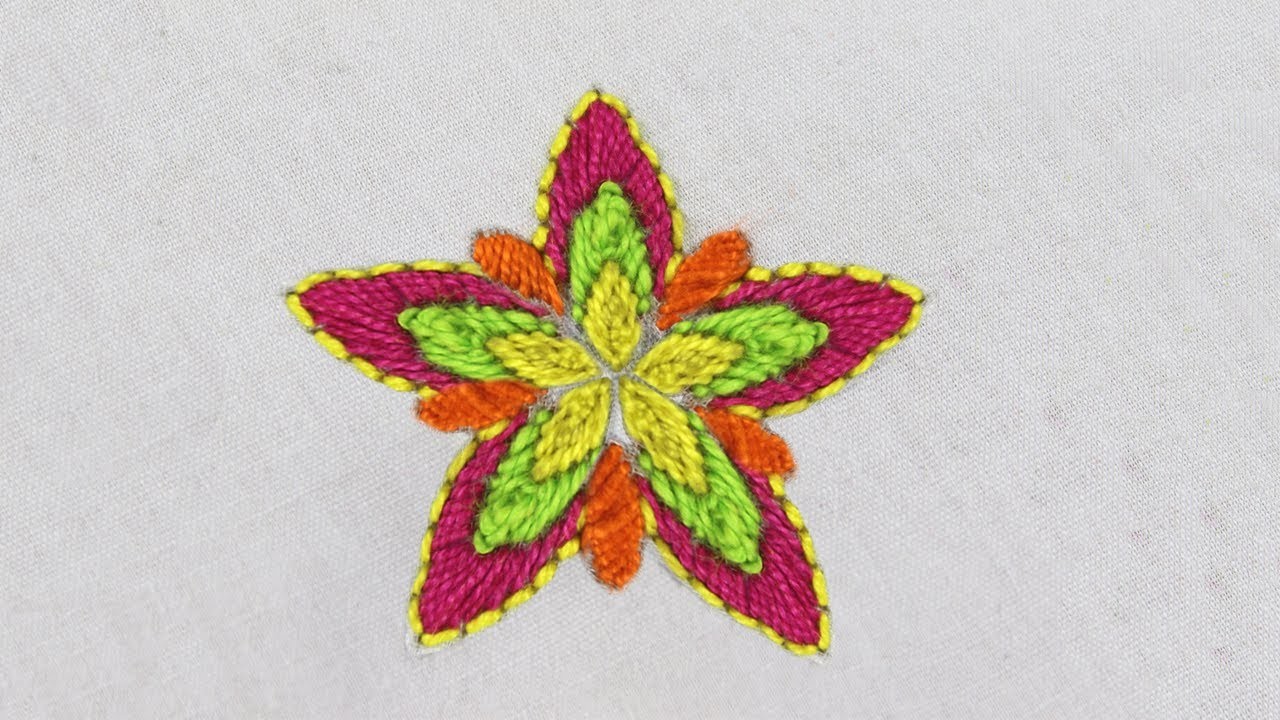 Very Easy Flower hand Embroidery Design |