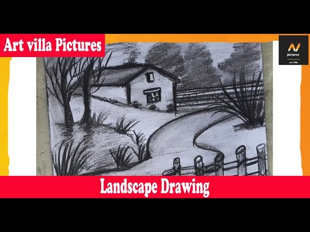 Village Drawing | How To Draw | Easy Drawing | Landscape