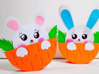 A4 nirmana. cute craft idea with paper. how to make beautiful paper rabbit. kadadasi nirmana