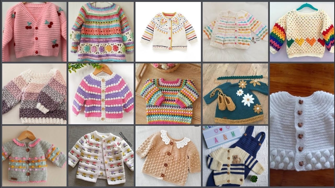 Baby crochet sweaters.crochet sweaters ideas.colourful sweaters.winter outfits.@Sidra Fashion